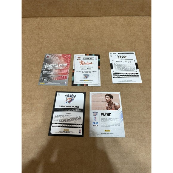 Cameron Payne Basketball Cards, Lot of 5, Rookie and Auto, Thunder/Bulls - Picture 6 of 10